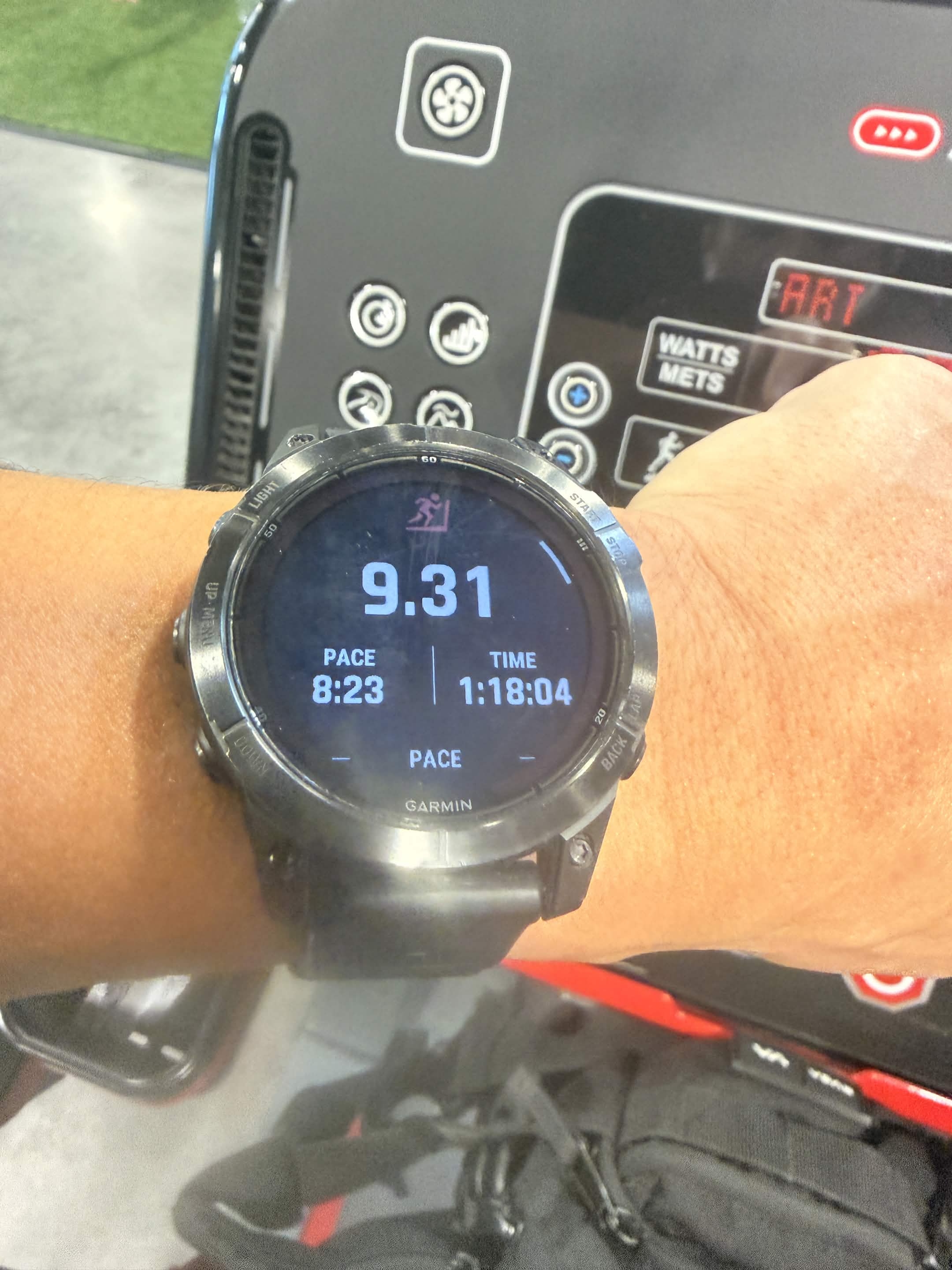 Garmin Fenix 7 Pro: 9.31 miles, 8:23 pace, 1:18:04