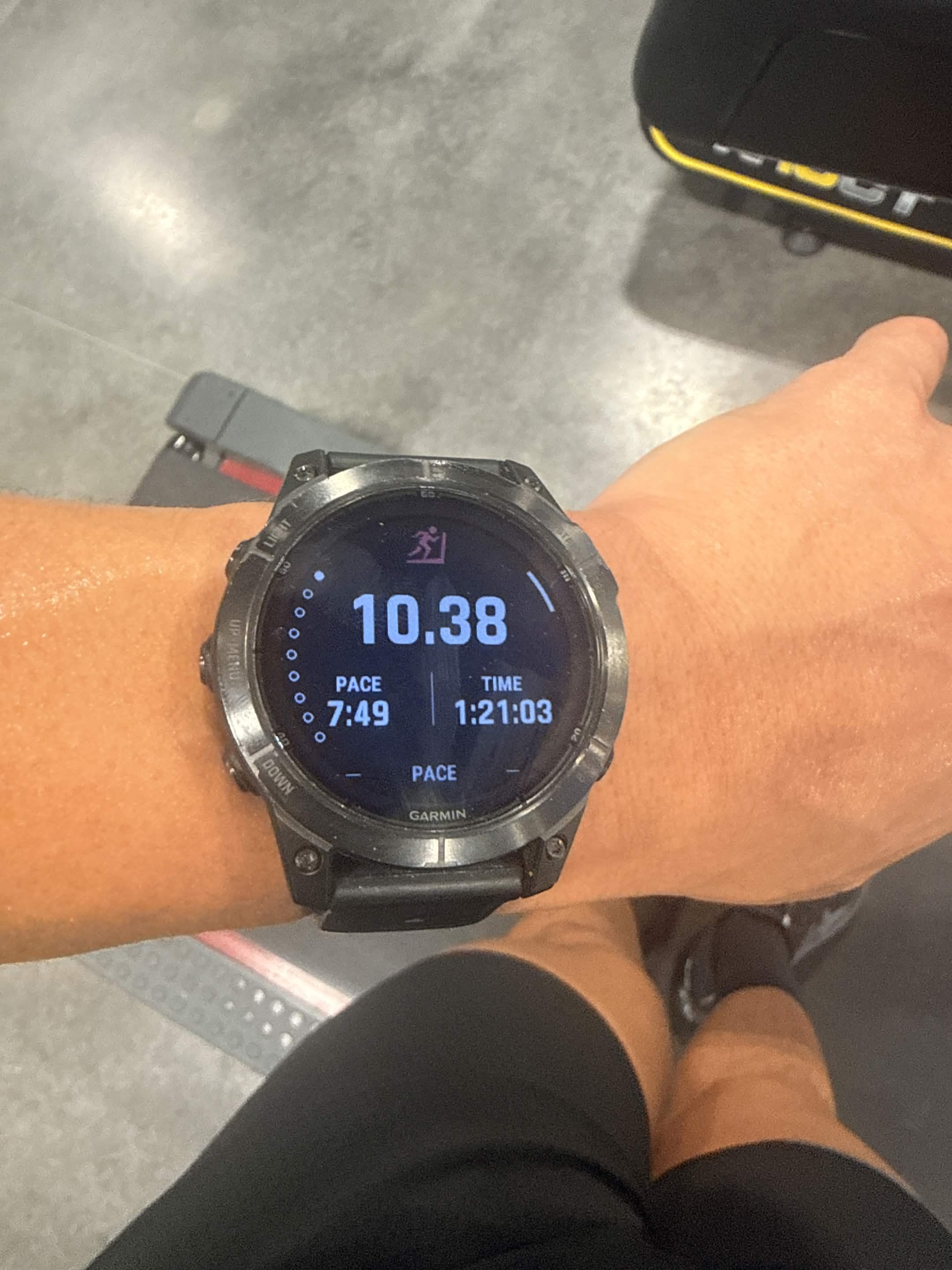 Garmin Fenix 7 Pro: 10.38 miles, 7:49 pace, 1:21:03