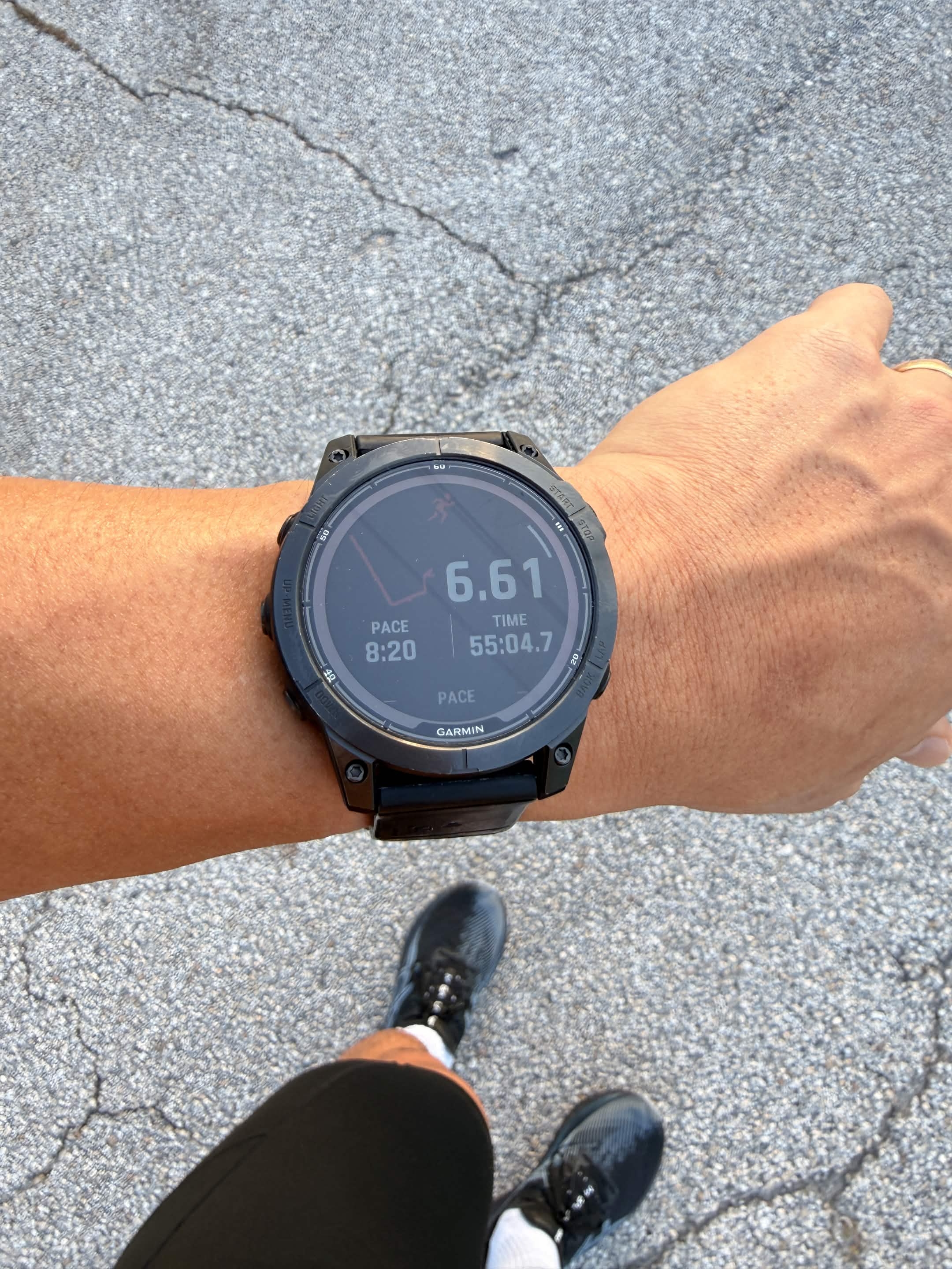 Garmin Fenix 7 Pro: 6.61 mi, 8:20 pace, 55:04.7